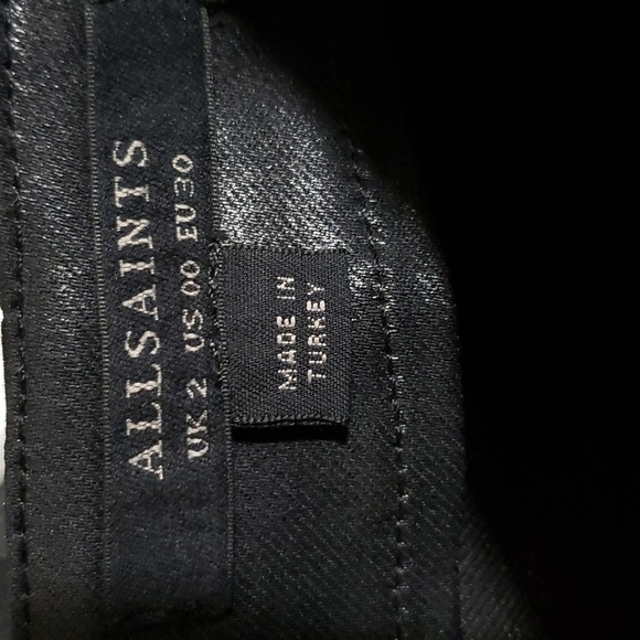 All Saints Faux Leather Pencil Skirt 00 - Picture 3 of 6